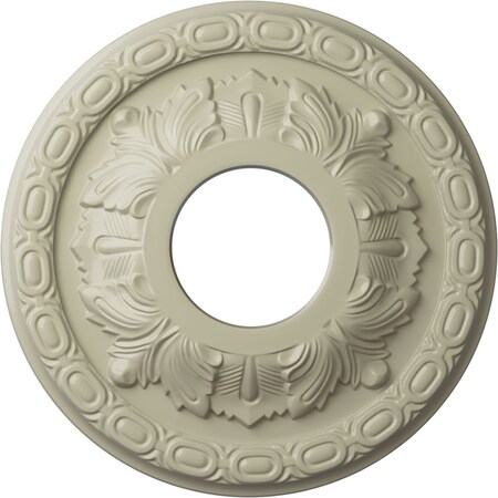 Ekena Millwork Leaf Ceiling Medallion (Fits Canopies up to 4 3/4"), 11 3/8"OD x 3 5/8"ID x 1 1/8"P, Clear Yellow CM11LFCYF
